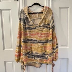 Free People Snowcone Knit Sweater Hoodie Oversized Women's size small